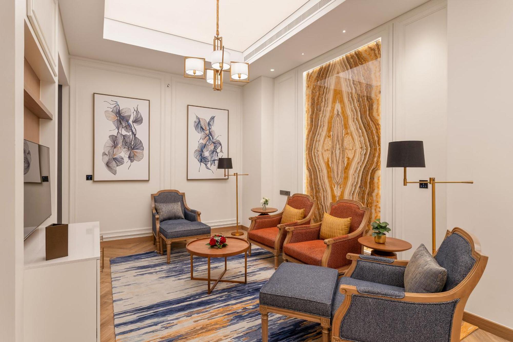 아지만 호텔 외부 사진 A 3D interior rendering of a living room